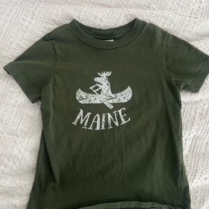 Green Toddler 2T T-Shirt with Moose Print